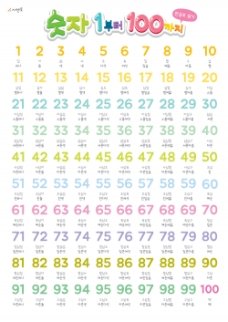 시멘토 학습벽보 숫자 1~100 한글로 읽기